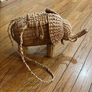 Woven Elephant Shaped Bag